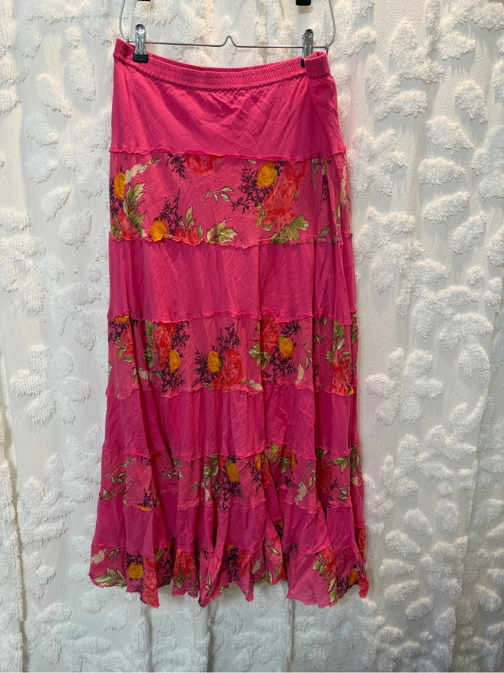 Y2K Derek Heart pink floral maxi skirt